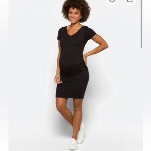 Classic Black Maternity Mini Dress